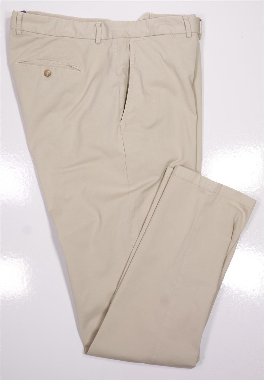 Ralph Lauren Purple Label Slim Fit Eaton Tan Flat Front Chino Pants 38x33
